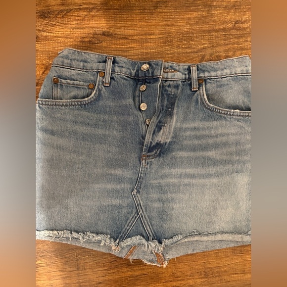 Agolde Denim Mini Skirt size 29 women’s  button fly summer 90’s pop princess - Picture 5 of 10